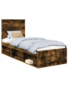 Struttura del letto Rovere fumé 75 x 190 cm Pino massello 2