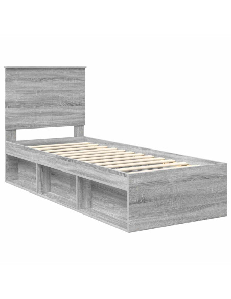 Struttura del letto Grigio Sonoma 75 x 190 cm Pino massello