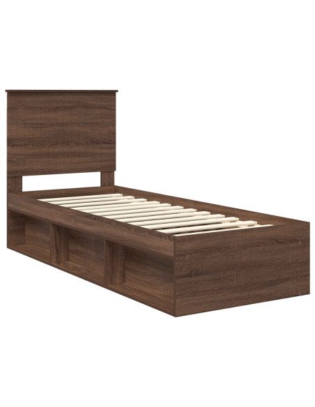 Struttura del letto Rovere Marrone 75 x 190 cm Pino massello