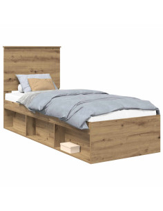 Struttura del letto con testiera Rovere Artigianale 75 x 190 cm 2