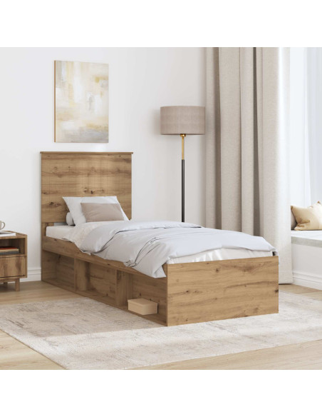 Struttura del letto con testiera Rovere Artigianale 75 x 190 cm