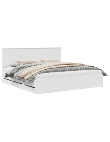 Struttura del letto Bianco 200 x 200 cm Legno Ingegnerizzato