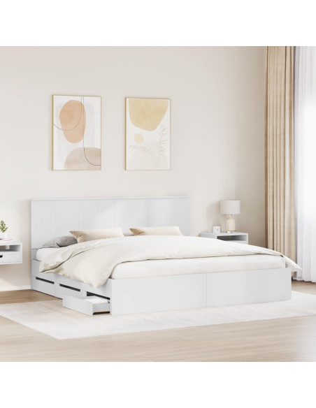 Struttura del letto Bianco 200 x 200 cm Legno Ingegnerizzato