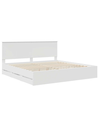Struttura del letto Bianco 200 x 200 cm Legno Ingegnerizzato