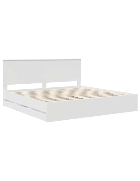 Struttura del letto Bianco 200 x 200 cm Legno Ingegnerizzato