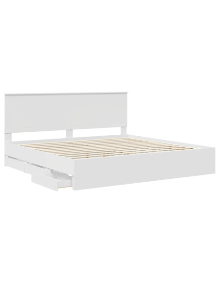 Struttura del letto Bianco 200 x 200 cm Legno Ingegnerizzato