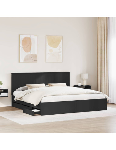 Struttura del letto Nero 200 x 200 cm Legno Ingegnerizzato