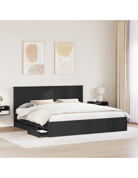 Struttura del letto Nero 200 x 200 cm Legno Ingegnerizzato