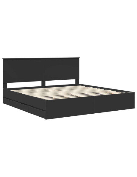 Struttura del letto Nero 200 x 200 cm Legno Ingegnerizzato