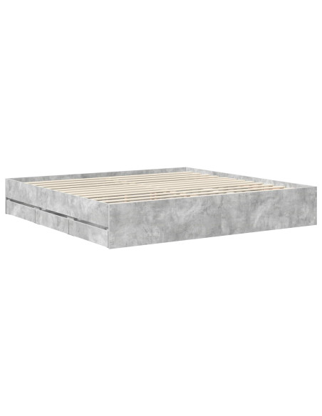 Struttura del letto con cassetto Grigio cemento 200 x 200 cm