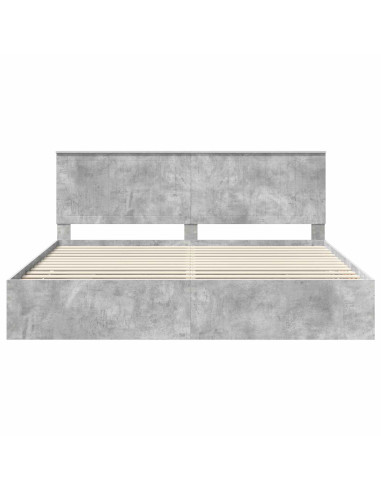 Struttura del letto con cassetto Grigio cemento 200 x 200 cm