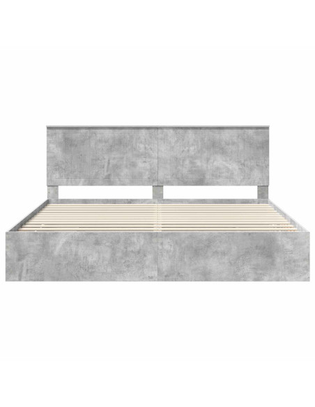 Struttura del letto con cassetto Grigio cemento 200 x 200 cm