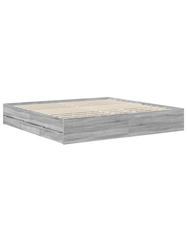 Struttura del letto con cassetto Grigio Sonoma 200 x 200 cm