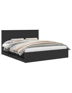 Struttura del letto Nero 180 x 200 cm Legno Ingegnerizzato 2