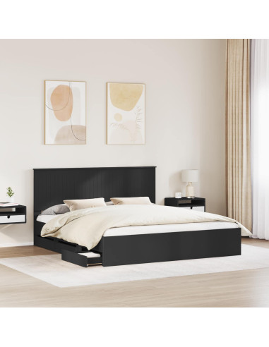 Struttura del letto Nero 180 x 200 cm Legno Ingegnerizzato