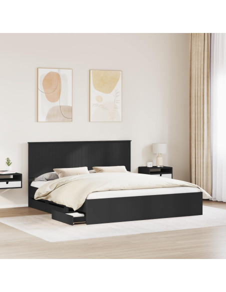 Struttura del letto Nero 180 x 200 cm Legno Ingegnerizzato