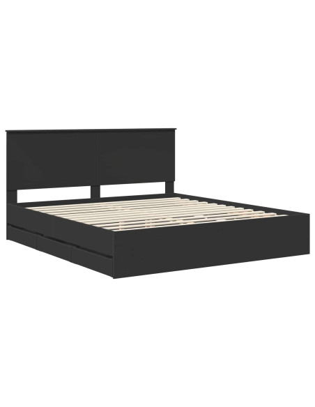 Struttura del letto Nero 180 x 200 cm Legno Ingegnerizzato