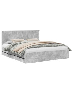 Struttura del letto con cassetto Grigio cemento 180 x 200 cm 2