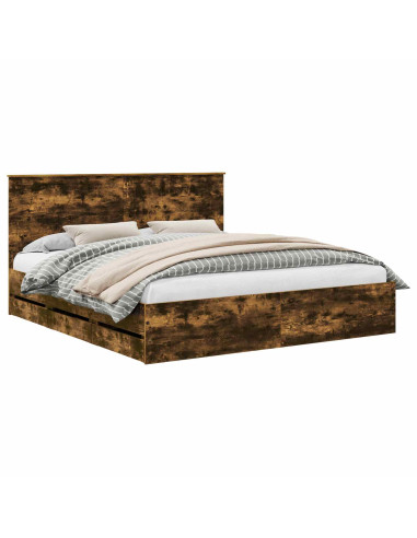 Struttura del letto con cassetto Rovere fumé 180 x 200 cm