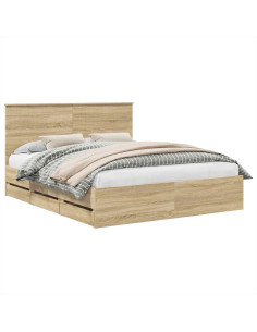 Struttura del letto con cassetto Rovere Sonoma 160 x 200 cm 2