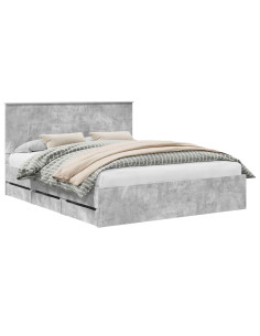 Struttura del letto con cassetto Grigio cemento 160 x 200 cm 2