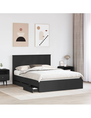 Struttura del letto Nero 150 x 200 cm Legno Ingegnerizzato
