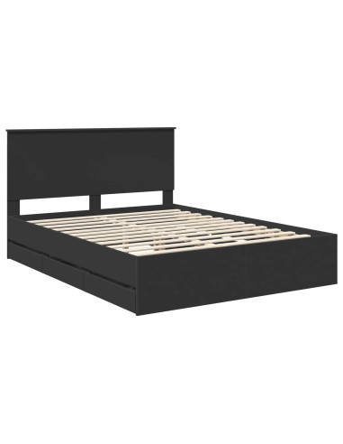 Struttura del letto Nero 150 x 200 cm Legno Ingegnerizzato