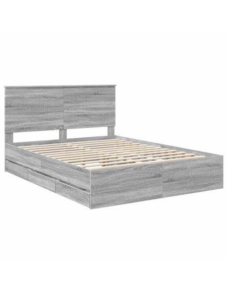 Struttura del letto con cassetto Grigio Sonoma 150 x 200 cm