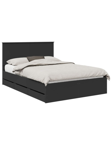 Struttura del letto Nero 140 x 190 cm Legno Ingegnerizzato