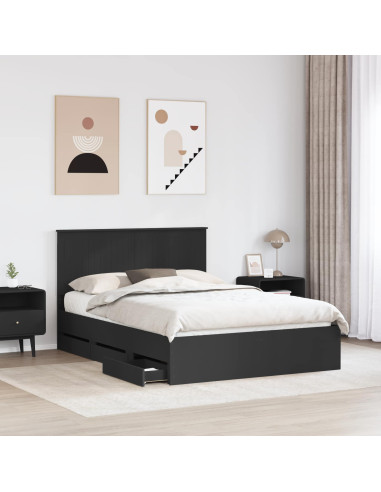 Struttura del letto Nero 140 x 190 cm Legno Ingegnerizzato