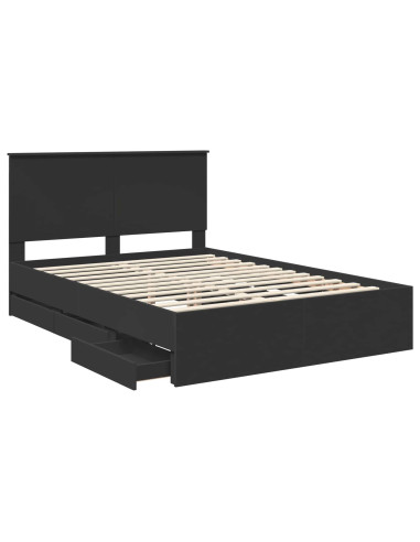 Struttura del letto Nero 140 x 190 cm Legno Ingegnerizzato