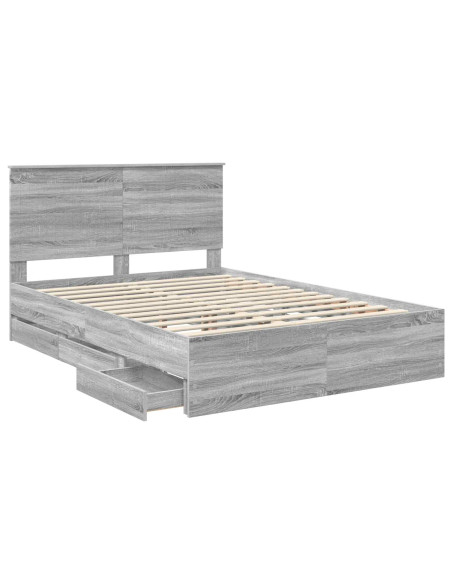 Struttura del letto con cassetto Grigio Sonoma 140 x 190 cm