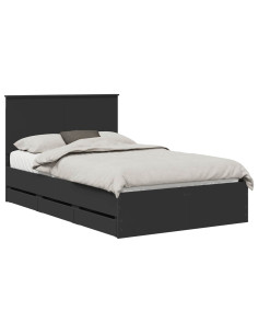 Struttura del letto Nero 120 x 190 cm Legno Ingegnerizzato 2