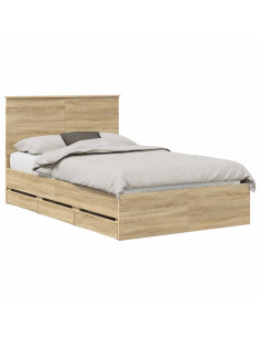 Struttura del letto con cassetto Rovere Sonoma 120 x 190 cm 2