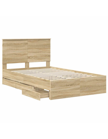Struttura del letto con cassetto Rovere Sonoma 120 x 190 cm