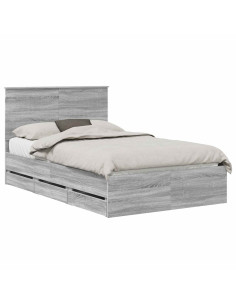 Struttura del letto con cassetto Grigio Sonoma 120 x 190 cm 2