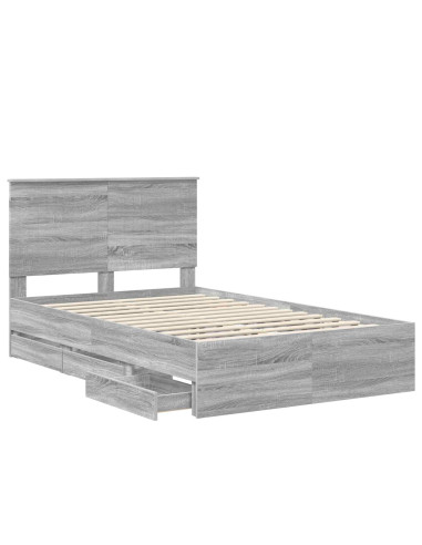 Struttura del letto con cassetto Grigio Sonoma 120 x 190 cm