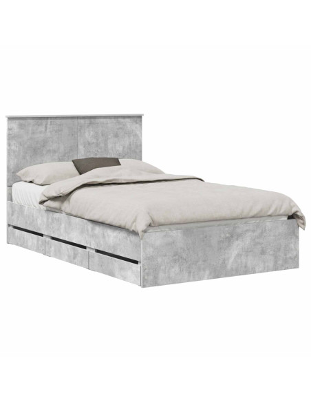Struttura del letto con cassetto Grigio cemento 120 x 200 cm