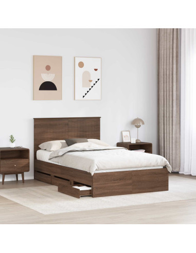 Struttura del letto con cassetto Rovere Marrone 120 x 200 cm