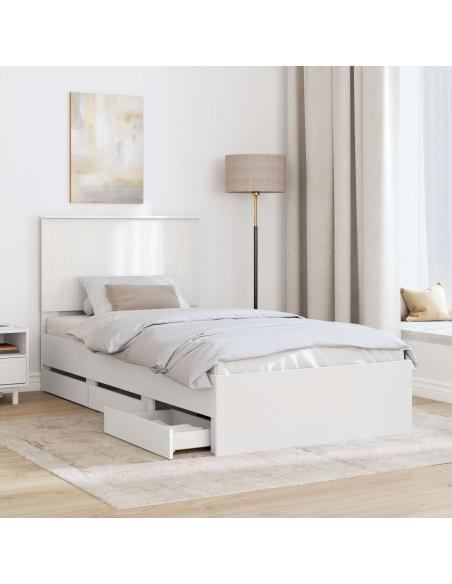 Struttura del letto Bianco 100 x 200 cm Legno Ingegnerizzato