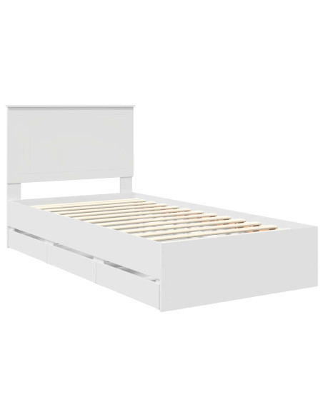 Struttura del letto Bianco 100 x 200 cm Legno Ingegnerizzato