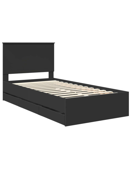 Struttura del letto Nero 100 x 200 cm Legno Ingegnerizzato