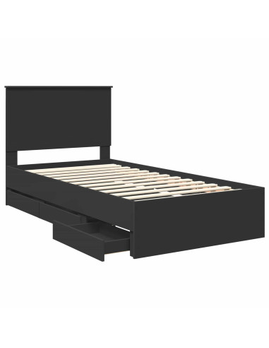 Struttura del letto Nero 100 x 200 cm Legno Ingegnerizzato