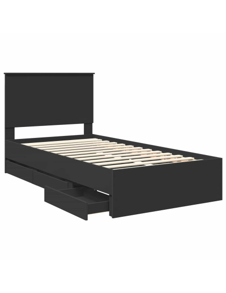 Struttura del letto Nero 100 x 200 cm Legno Ingegnerizzato