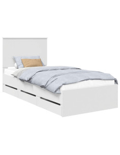 Struttura del letto Bianco 90 x 190 cm Legno Ingegnerizzato 2