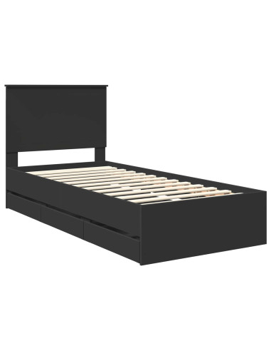 Struttura del letto Nero 90 x 190 cm Legno Ingegnerizzato