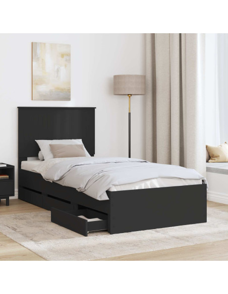 Struttura del letto Nero 90 x 200 cm Legno Ingegnerizzato