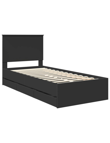 Struttura del letto Nero 90 x 200 cm Legno Ingegnerizzato