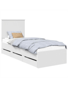 Struttura del letto Bianco 75 x 190 cm Legno Ingegnerizzato 2