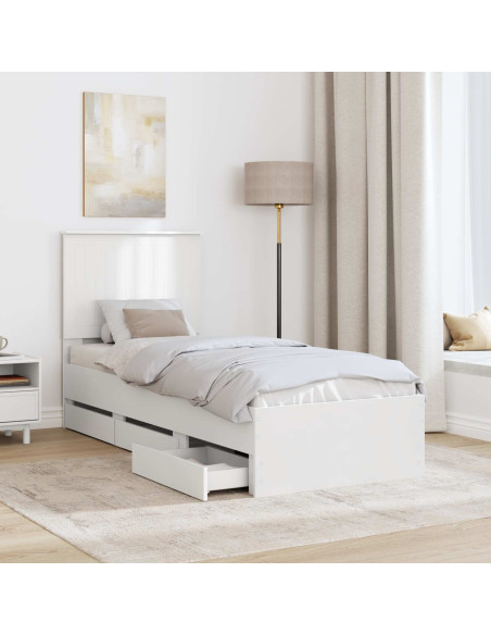 Struttura del letto Bianco 75 x 190 cm Legno Ingegnerizzato